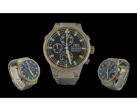 International Watch Company ( IWC ) Schaffhausen Gents Automatic - Rattrapante Ref. 3715 Chronograph Titanium Pilots Wrist Wa