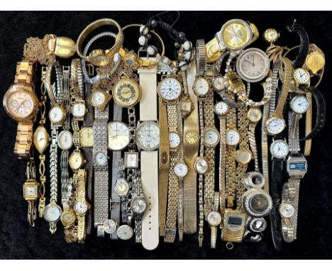 Collection of Ladies Wristwatches, bracelet and leather straps, makes include Rotary, Suisse, Ingersoll, Lucerne, Sekonda, Fo