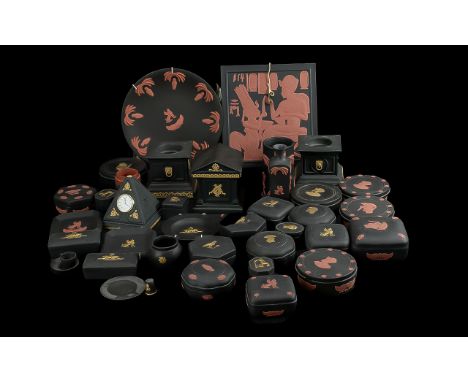 Wedgwood Jasperware Basalt Terracotta Egyptian Collection, terracotta on black Jasper, approx. 20 - 30 pieces, to include pla