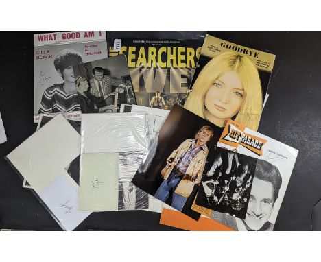Music Autographs on Photos, Pictures, etc.  Wonderful collection including top stars Little Richard, Sammy Davis Jnr, Tina Tu