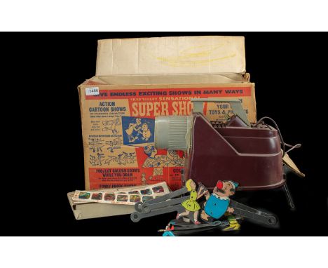 Chad Valley Super Show Projector, in original box, for colour slide shows on the wall and screen.