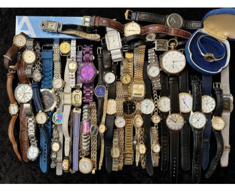 Collection of Gents &amp; Ladies Wristwatches, bracelet and leather straps, makes include Longboard, Lorus, Rotary, Sekonda, 