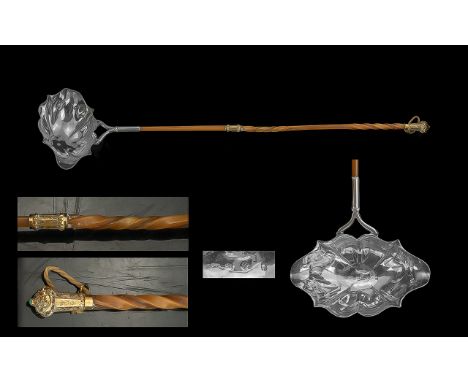 George II Excellent Quality Sterling Silver Bone Handle Tody Ladle. Hallmark London 1743. Maker John Robinson II. Length 15 I