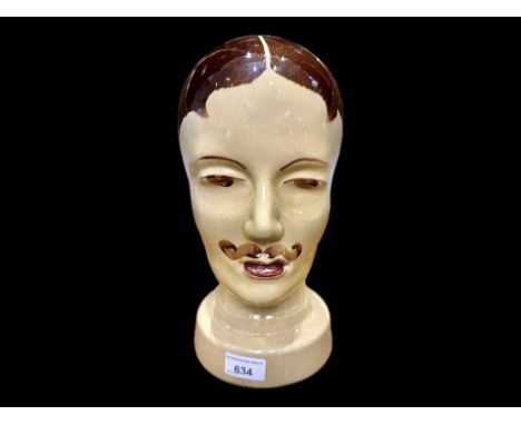 Pottery Head of a Gentleman, made in West Germany, of an elegant 1930's style gentleman with a moustache.  West German 701 Po