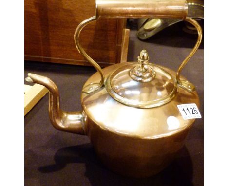 Copper kettle with an acorn finial 