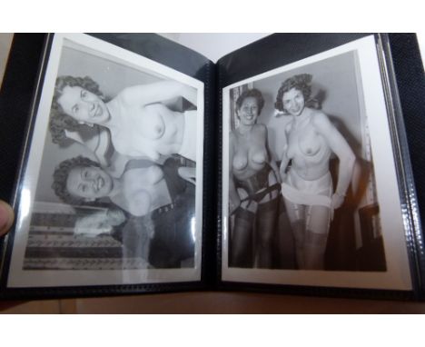 Book of approximately 40 black and white vintage glamour photographs 15 x 12 cm