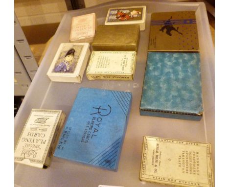 Tray of vintage playing cards