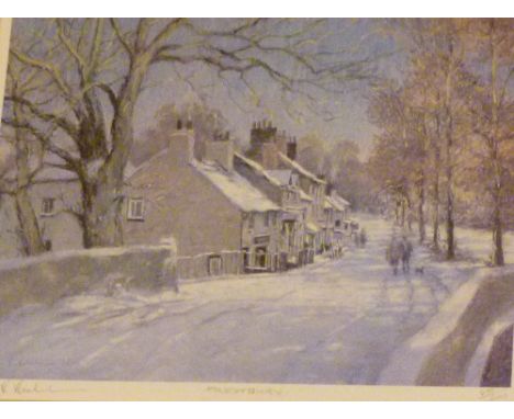 R RICHARDS PRINT. Limited edition 439/600 print of Prestbury signed R Richards