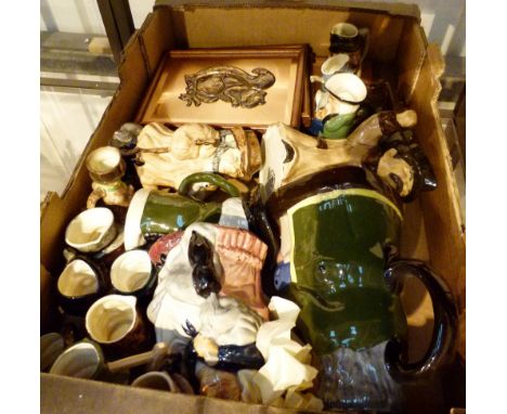 Box of ceramic Toby jugs 