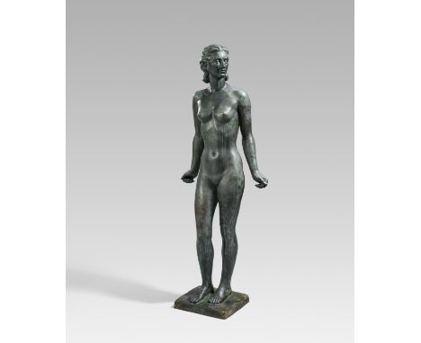 KLIMSCH, FRITZ1870 Frankfurt a. M. - 1960 SaigTitel: Jugend. Datierung: 1940/41 (Entwurf). Technik: Bronze, schwarz patiniert