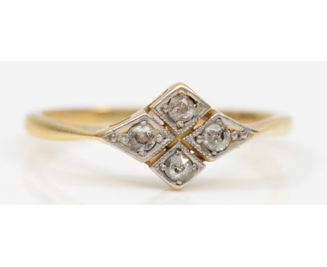 An 18ct gold and platinum eight cut diamond dress ring, 2.1gm, M 1/2