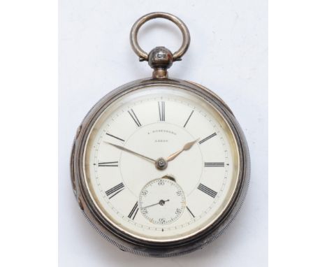 L. Rosenberg of Leeds, a silver cased open faced key wind fusee pocket watch, Chester 1895, the enamel dial set with Roman nu