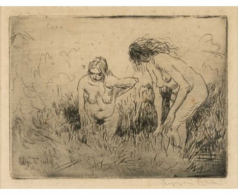 ‡AUGUSTUS EDWIN JOHN RA (1878-1961) etching - entitled verso 'The Brook' on Martin Tinney Gallery label, signed, dated verso 