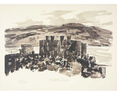 ‡SIR KYFFIN WILLIAMS RA (1918-2006) limited edition (397/500) print - Conwy Castle, fully signed in pencil, 46 x 62cmsProvena