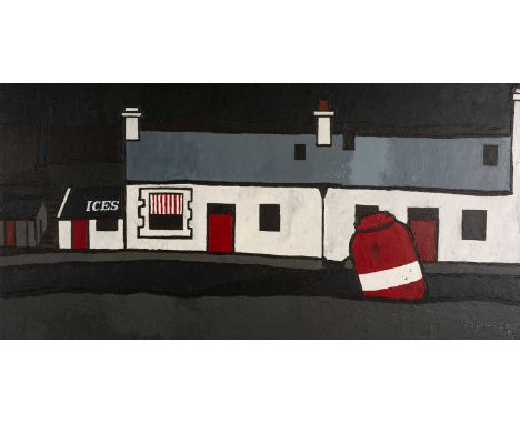 ‡TOM JONES (1936-2017) oil on panel - entitled verso, 'Moelfre', signed and dated '73, 61 x 121cmsProvenance: private collect