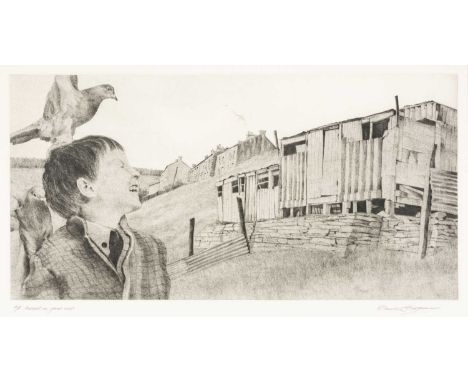 ‡DAVID CARPANINI (b. 1946) limited edition (artist's proof) etching - entitled verso 'A Word in Your Ear' on Attic Gallery la