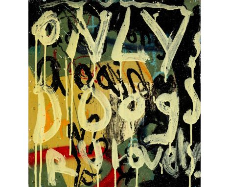 NEALE HOWELLS (b.1965) mixed media on wood panel - entitled verso, 'Only Doogs', signed and dated verso 2012, 41 x 37cmsProve