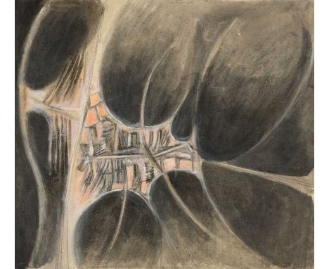 ERNEST ZOBOLE (1927-1999) mixed media on paper - semi-abstract landscape, 36 x 40cmsProvenance: from collection held by the e