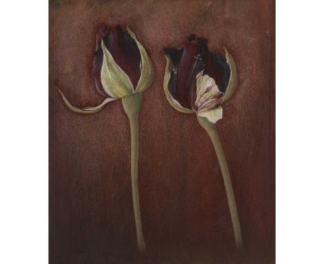 ‡SIGRID MULLER (b.1962) mixed media - entitled verso, 'Red Roses' on Martin Tinney Gallery label, signed, dated verso 2002, 3