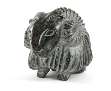 DARREN YEADON (b.1970) Preseli bluestone - ram, marked with artist's monogram, 24 (h) x 25cms (l)Provenance: direct from the 