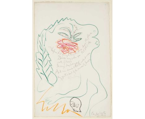 ‡CERI RICHARDS CBE (1903-1971) crayon on paper - entitled verso 'Drawing for Dylan Thomas Suite III' on Martin Tinney Gallery