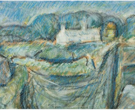 ‡WILL ROBERTS (1907-2000) pastel - entitled verso 'West Wales Landscape' on Albany Gallery label, signed and dated '81, 25 x 