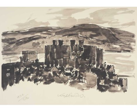 ‡SIR KYFFIN WILLIAMS RA (1918-2006) limited edition (434/500) print - Conwy Castle, signed fully in pencil, 49 x 66cmsProvena