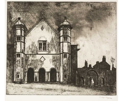 ‡GEORGE CHAPMAN (1908-1993) etching - entitled 'Uppingham School, Rutland', signed, c. 1962, 46.5 x 55cmsProvenance: private 