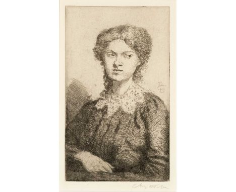 ‡AUGUSTUS EDWIN JOHN RA (1878-1961) etching and dry point - entitled verso 'Ursula' on Martin Tinney Gallery label, signed an