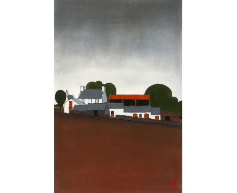 ‡TOM JONES (1936-2017) pastel on card - entitled verso 'Llansadwrn Farm', signed with monogram, 55 x 36cmsProvenance: private