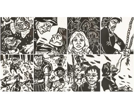 ‡SIR KYFFIN WILLIAMS RA (1918-2006) rare complete set of eight uniformly numbered limited edition (12/50) linocut prints - te