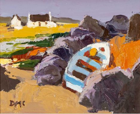 ‡DONALD McINTYRE (1923-2009) acrylic - entitled verso, 'Port an Eorna, No.4' signed with initials, fully signed verso, 20.5 x