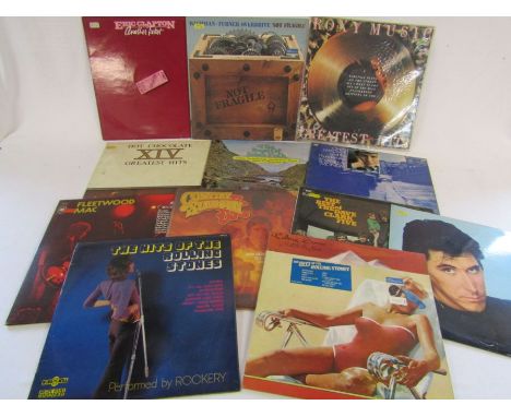 Selection of 33rpm Vinyl records to include Rolling Stones, Fleetwood Mac, Hot Chocolate etc