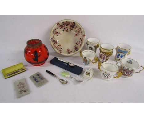 Mixed collection of items to include buttons, collectors cups etc