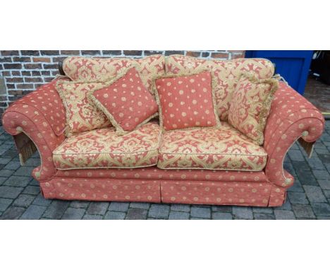 Millbrook knoll sofa with scroll arms &amp; front sprung L225cm D97cm