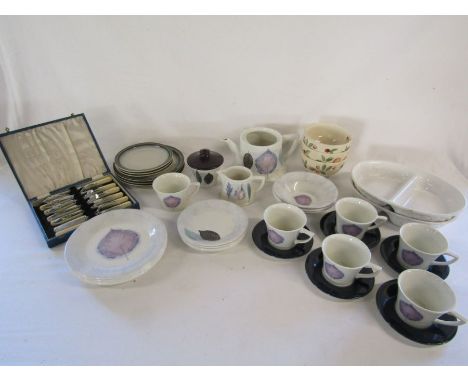 Portmeirion Dusk part dinner service and others and fish knife and fork set