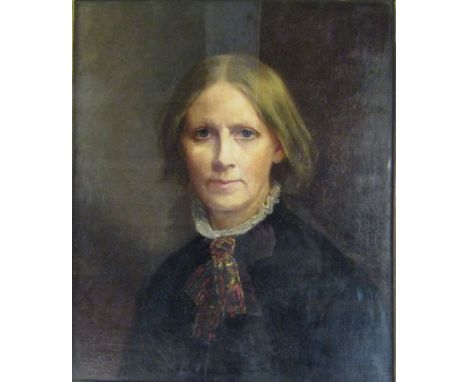 Framed portrait oil on canvas of a late 19th/early 20th century lady possibly by Florence Hardy&nbsp; (came in with lots 522 