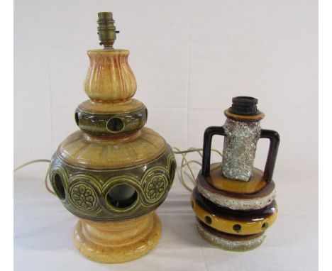 2 X West German Lamps - 1 floor lamp Green dia 527 approx. H 40cm and Fat Lava lamp approx. H 28cm (both untested)