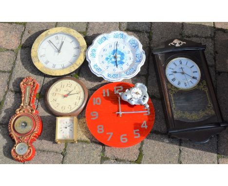 Various clocks &amp; a barometer