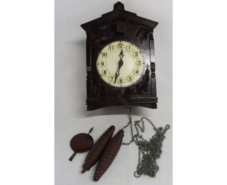 Russian bakelite cuckoo clock with weights &amp; pendulum