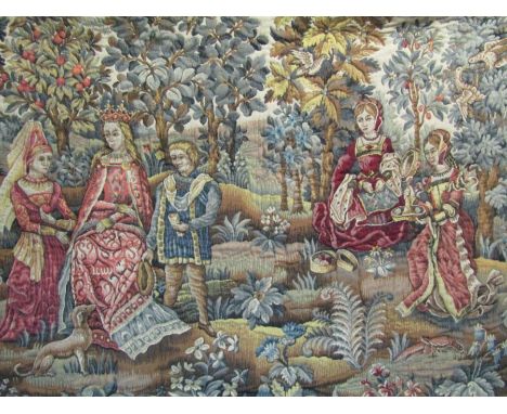 JP Paris Tapestry - Panneux Gobelins - Vintage medieval design French Jaquar Tapestry - measures 140cm x 170cm approx.