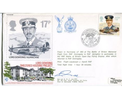 BATTLE OF BRITAIN Lord Dowding sheltered housing project cover signed by Sqn Ldr K Lee DFC a Hurricane pilot with 501 Squadro