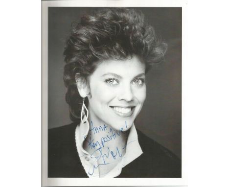 Erin Moran signed 10x8 b/w photo. October 18, 1960 - April 22, 2017 was an American actress, best known for playing Joanie Cu