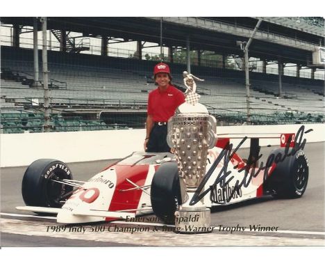 Emerson Fittipaldi signed 8x4 colour photo. semi-retired Brazilian automobile racing driver who won both the Formula One Worl