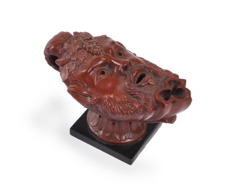 ATTRIBUTED TO BENEDETTO BOSCHETTI (ITALIAN, 1820-1870), A MODEL OF A ROMAN OIL LAMP IN ROSSO ANTICO MARBLE MID 19TH CENTURY 1