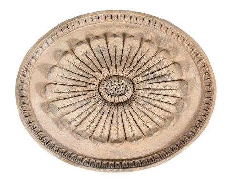 A GEORGE III COADE STONE ROSETTECIRCA 1800Unmarked52cm in width and 42cm in heightProvenance: The property of a set designerD