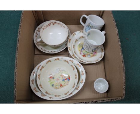 A selection of vintage Bunnykins ceramics including Wedgwood