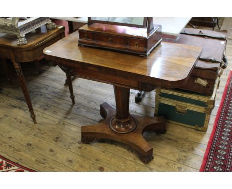 A William IV rosewood card table