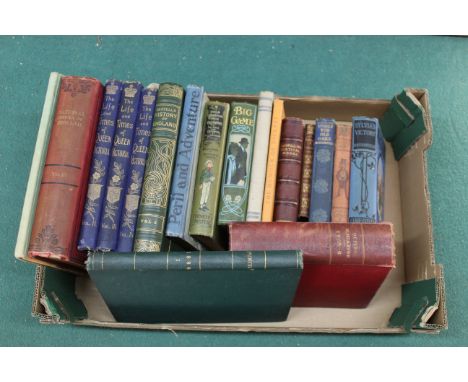 A selection of various vintage books including 1886 Punch, 1905/06 'Outing' magazine etc