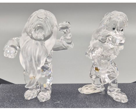 Two Swarovski Disney Characters; Snow white Seven dwarfs characters; Sleepy &amp; Grumpy 